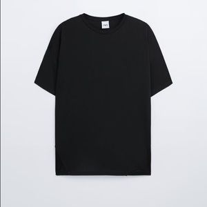 ZARA BLACK MERCERIZED MENS SHORT SLEEVE T-SHIRT